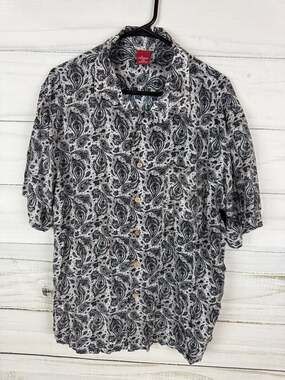 Junction West Men's XXL 100% Rayon Paisley Short Sleeve Button Down Shirt